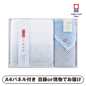 今治タオル しおかぜ バス1P・ウォッシュタオル1P【パネル・目録付】