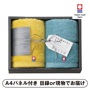 カラフルデイズ フェイスタオル2P（ブルー）【パネル・目録付】