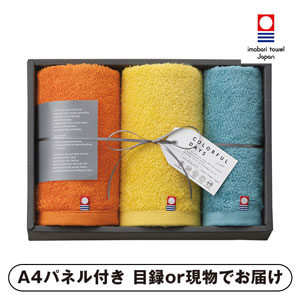 カラフルデイズ フェイス2P・ハンドタオル1P（オレンジ）【パネル・目録付】