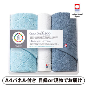 cocohibi クイックドライコットンエコ フェイス2P・ウォッシュタオル1P【パネル・目録付】