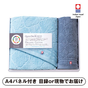 cocohibi クイックドライコットンエコ バス1P・フェイスタオル1P【パネル・目録付】