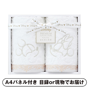 ディズニー プレミアム エターナリー ゲストタオル2P（ホワイト）【パネル・目録付】