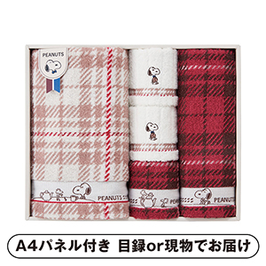 ピーナッツ スヌーピー チェック タオルセット【パネル・目録付】