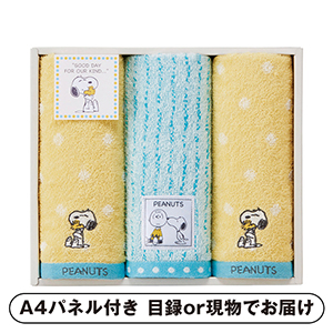 ピーナッツ スヌーピー ハグ フェイスタオル3P【パネル・目録付】