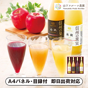 りんご村からのおくりもの 信州の果実 アソートジュースセット C【パネル・目録付】