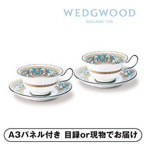 【Wedgwood】フロレンティン TQピオニー 2客【パネル・目録付】