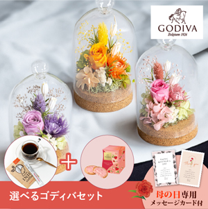 【送料無料】母の日フラワーギフト ミニョン 選べるゴディバとコーヒーセット