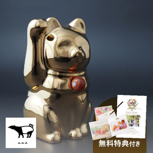 【両親プレゼント】m.m.d. jeramic cat / Genuine Gold ゴールド招き猫