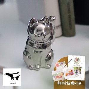 【両親プレゼント】m.m.d. jeramic cat / Genuine Platinum プラチナ招き猫