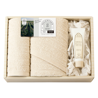 インセプション ハンドクリーム＆オーガニックフェイスタオル1P・ハンドタオル1P