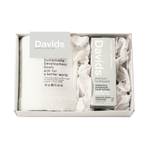 Davids〈チャコール〉 歯磨き粉とフェイスタオル1P