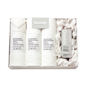 Davids〈チャコール〉 歯磨き粉とフェイスタオル3P・ハーフハンカチ1P