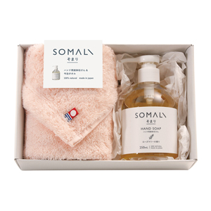 そまり ハンド用液体石けんとタオルのセット（ピンク）A