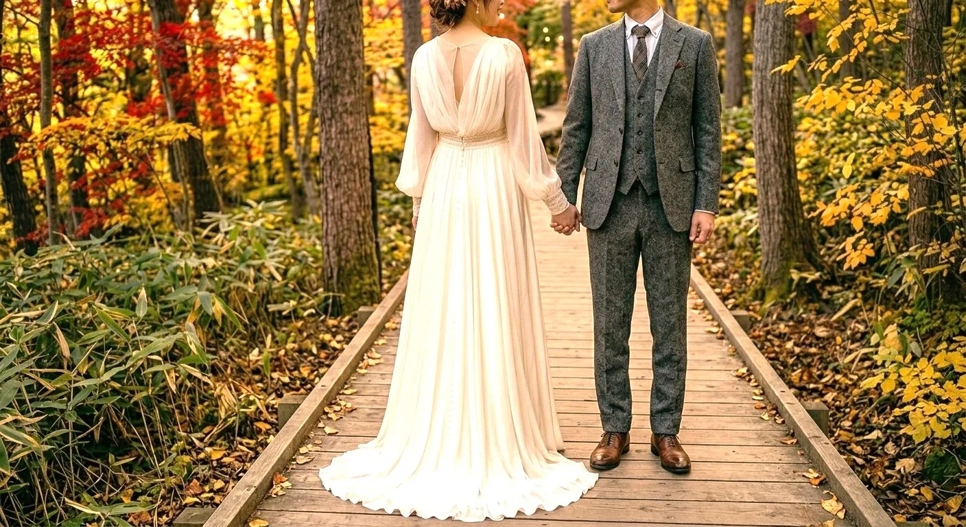 11月結婚式にふさわしい新郎新婦の衣装選び
