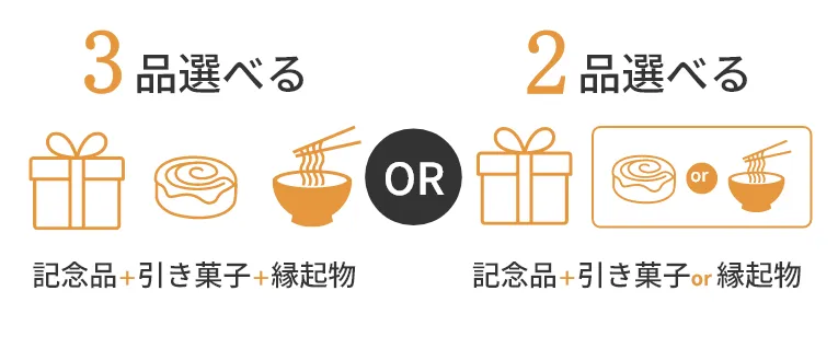 引き出物カード 3品or2品