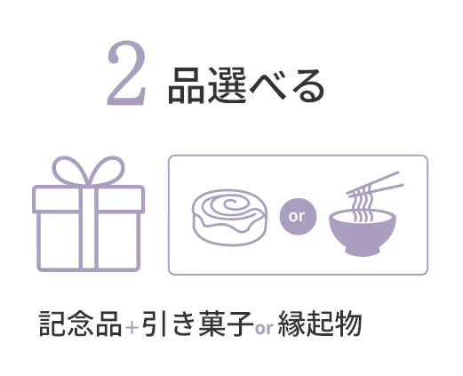 記念品＋引き菓子or縁起物