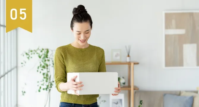 引き出物が自宅に届くイメージ