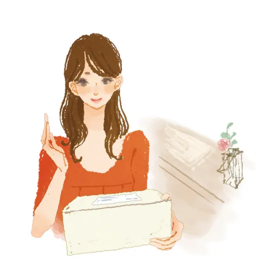 自宅で引き出物を受け取るゲストのイメージ