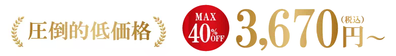 圧倒的低価格 MAX40%OFF 3670円～