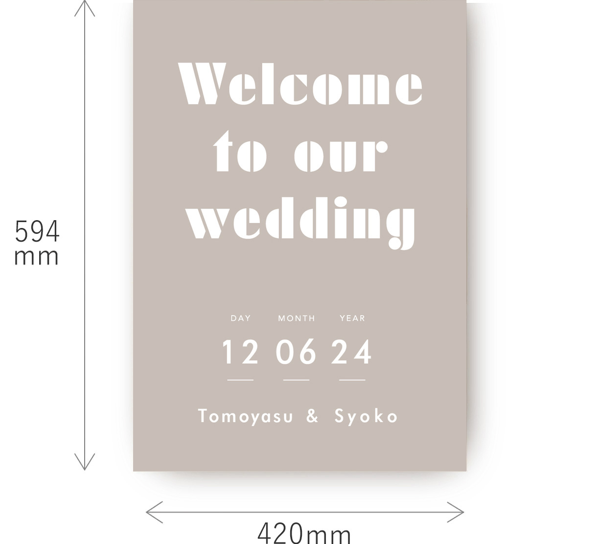 グラフィック ウェルカムボード（ダスティ・ポップ グレージュ
