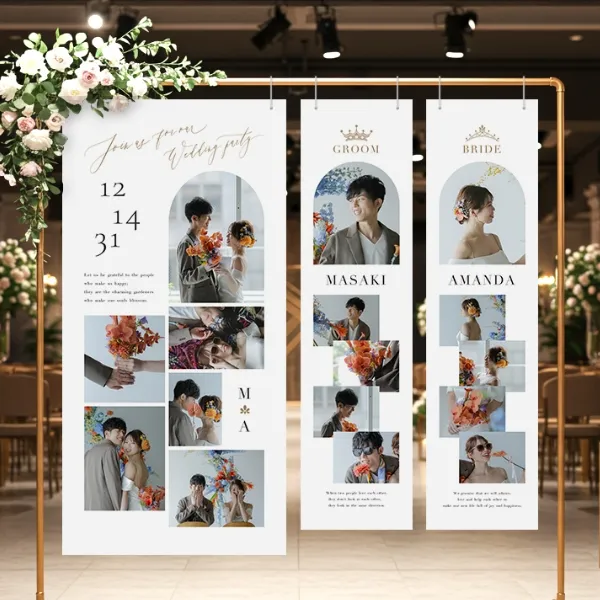 フォトブース　タペストリ　結婚式 Lサイズ】ウェディングタペストリー《フラッグ》全12種 | FRAME