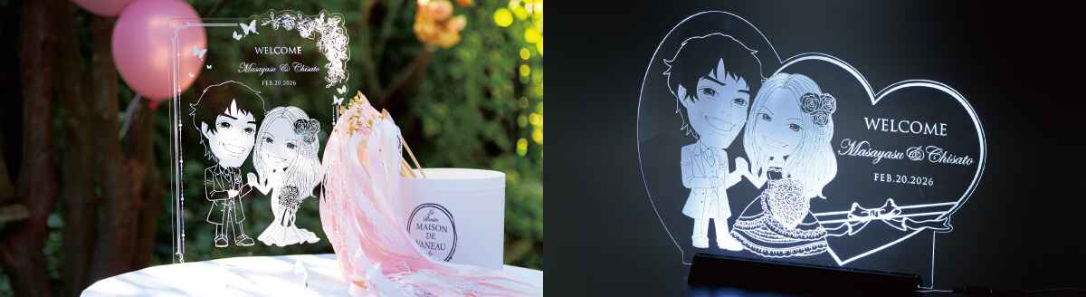 クリアな似顔絵ボード