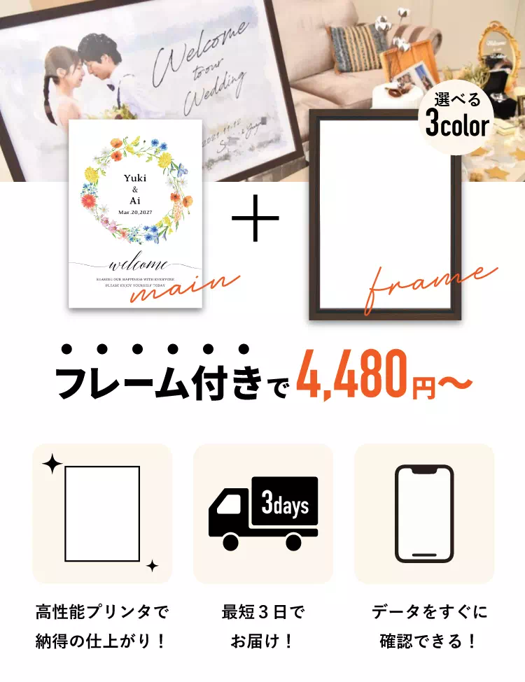 フレーム付きで3,980円