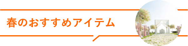 春のおすすめアイテム