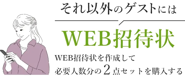 上司や親族などへ紙の招待状を送る ゲスト人数分の3点セットを購入する