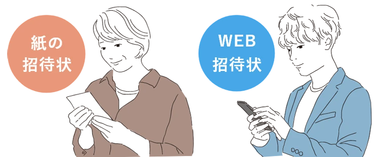 相手に合わせて紙とWEBの招待状を送り分け